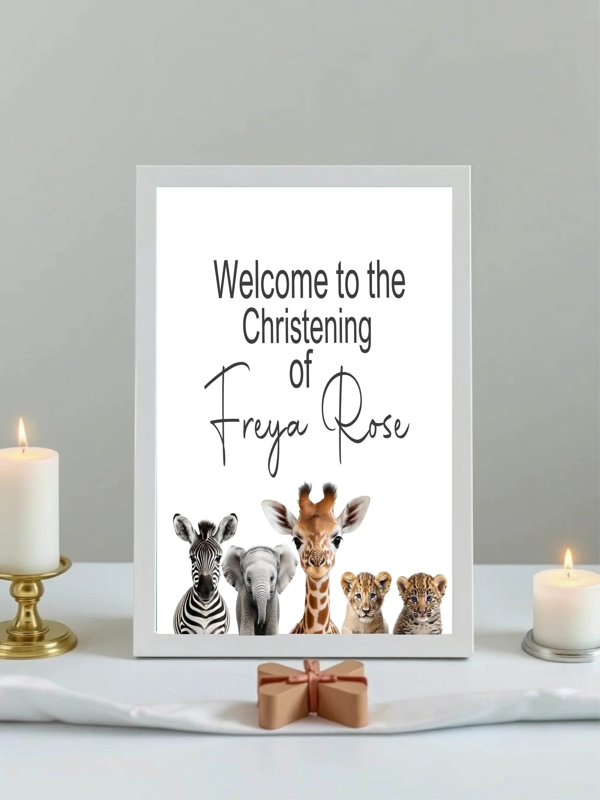 Wild One Welcome Christening | Baptism Party Sign - Larosier Prints