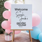 Minimalist Welcome To Our Gender Reveal Party Sign | Black & White - Larosier Prints