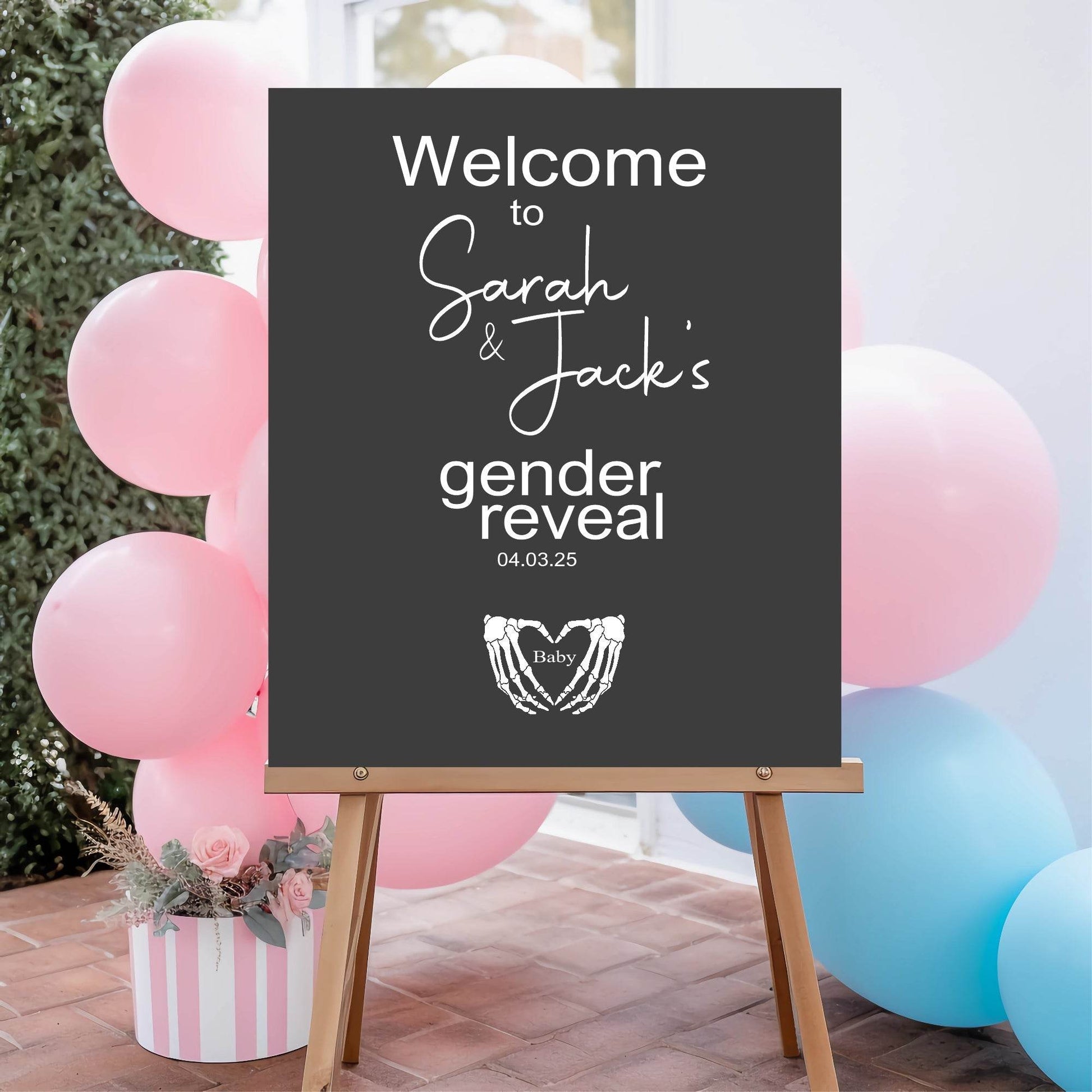 Gothic Welcome To Our Gender Reveal Party Sign