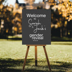 Minimalist Noir Welcome To Our Gender Reveal Party Sign - Larosier Prints