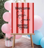 Red & Pink Welcome To Our Gender Reveal Party Sign - Larosier Prints