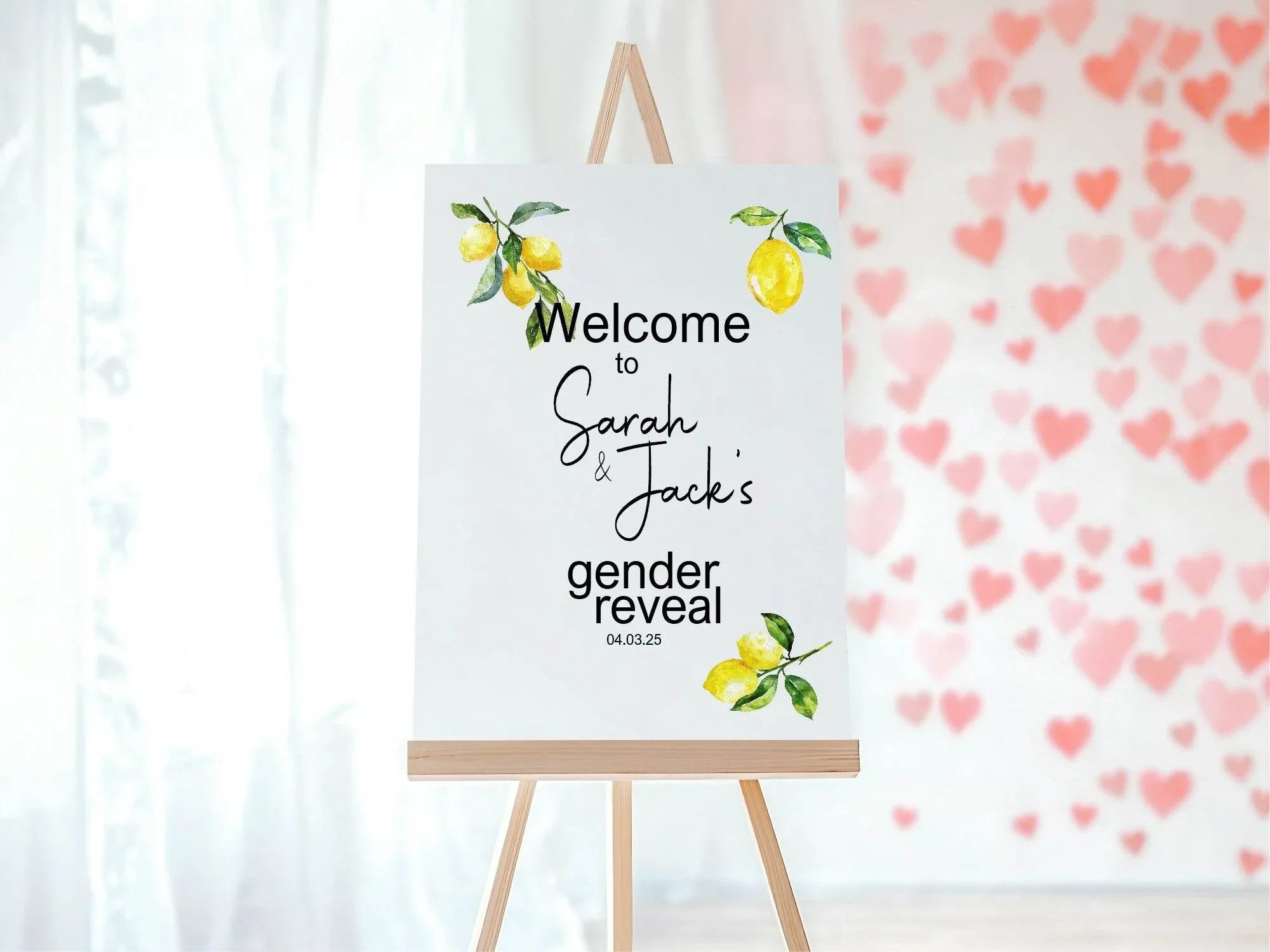 Lemon Tea Welcome To Our Gender Reveal Party Sign - Larosier Prints