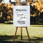 Minimalist Welcome To Our Gender Reveal Party Sign | Black & White - Larosier Prints