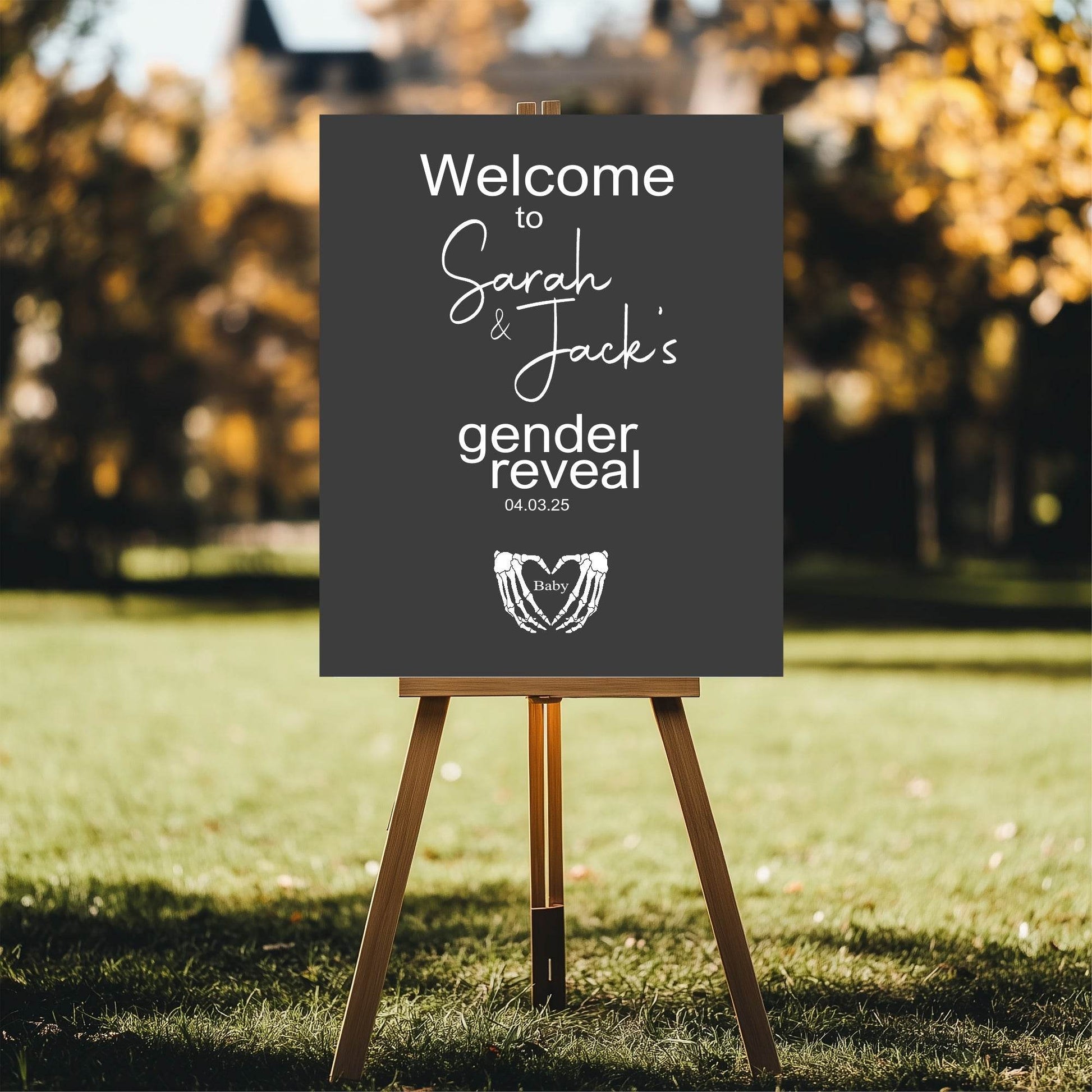 Gothic Welcome To Our Gender Reveal Party Sign