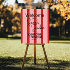 Red & Pink Welcome To Our Gender Reveal Party Sign - Larosier Prints