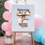 Bows Welcome To Our Gender Reveal Party Sign - Larosier Prints
