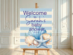 Nautical Welcome To Our Baby Shower Party Sign - Larosier Prints