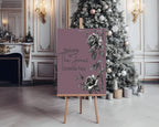 Gothic Purple Rose Christmas Party Invitations & Envelopes | Pack of 10 - Larosier Prints