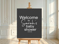 Minimalist Noir Welcome To Our Baby Shower Party Sign - Larosier Prints