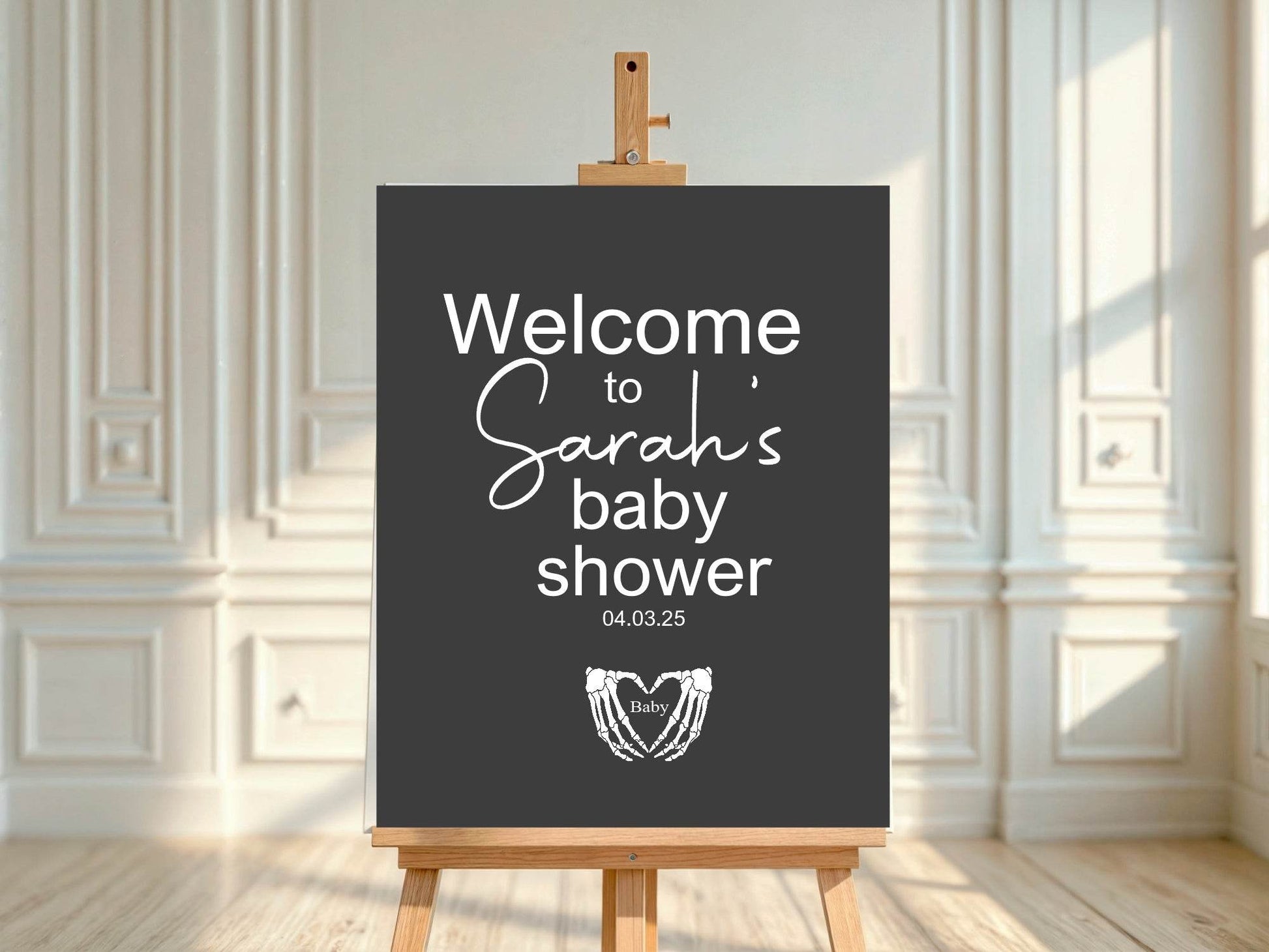 Gothic Welcome To Our Baby Shower Party Sign