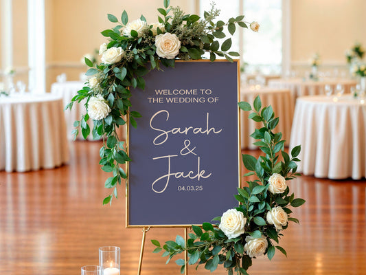 Sapphire Welcome To Our Wedding Party Sign