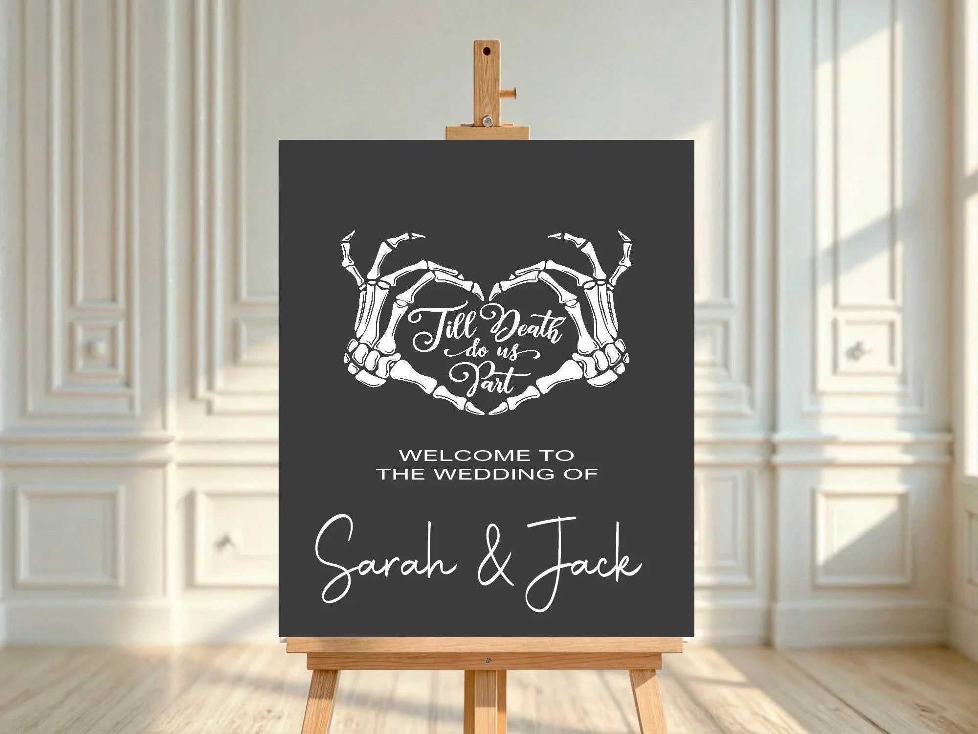 Gothic Welcome To Our Wedding Party Sign - Larosier Prints
