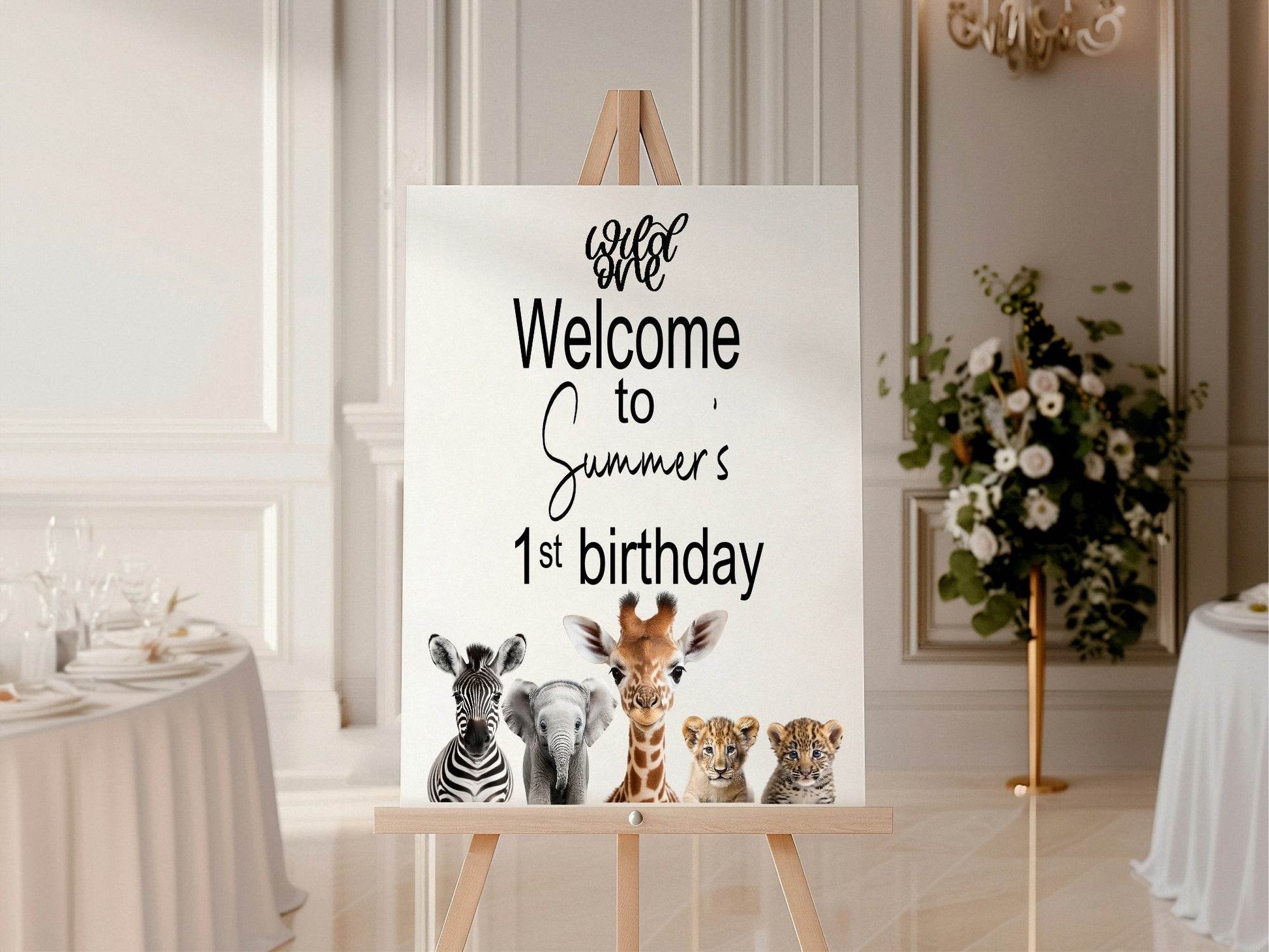 Wild One Welcome Birthday Party Sign