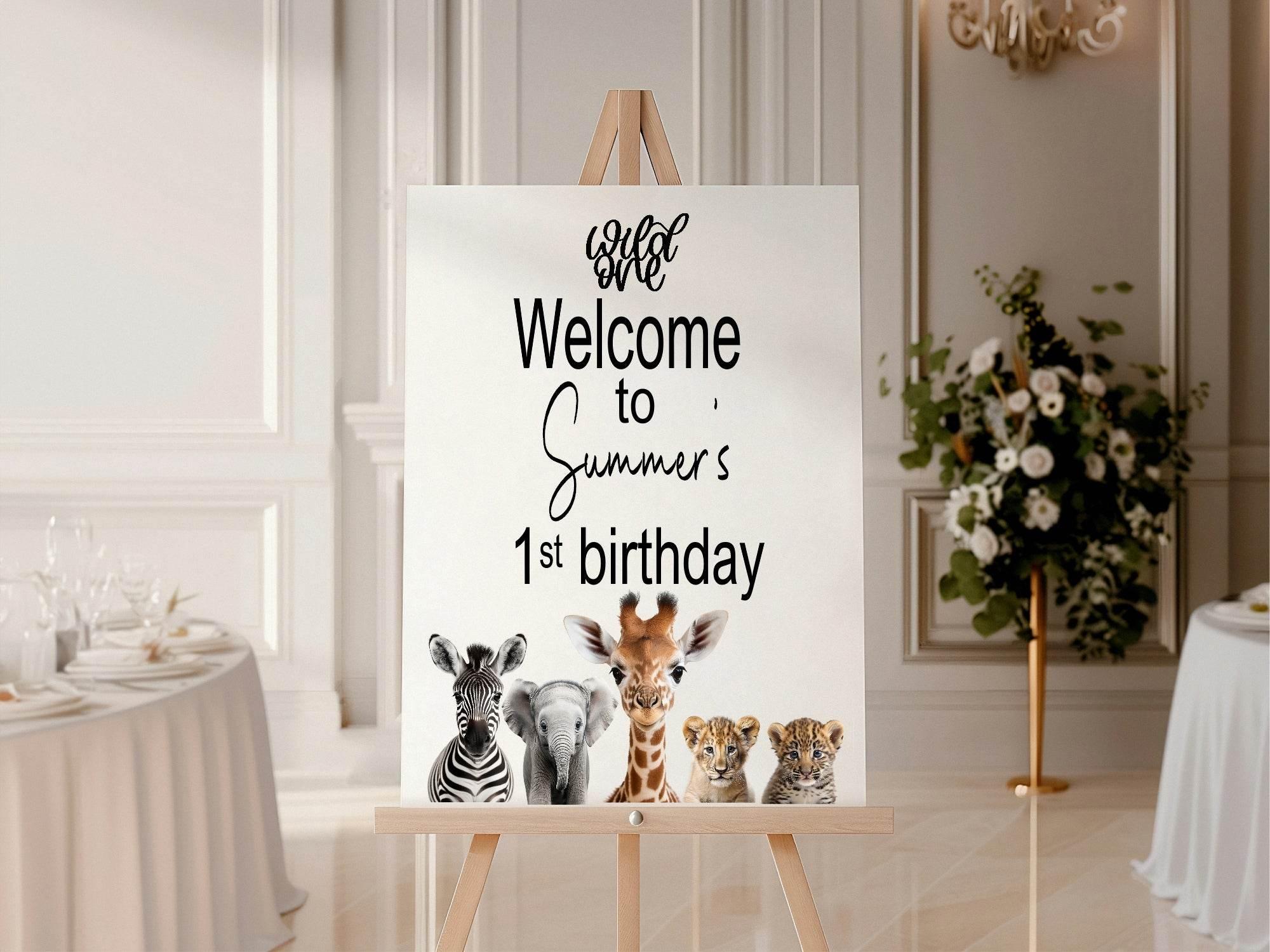 Wild One Welcome Birthday Party Sign - Larosier Prints