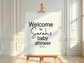 Minimalist Welcome To Our Baby Shower Party Sign | Black & White - Larosier Prints