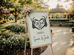 White Gothic Wedding Welcome Sign | Skeleton Hands