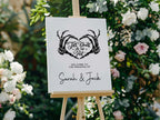 White Gothic Wedding Welcome Sign | Skeleton Hands