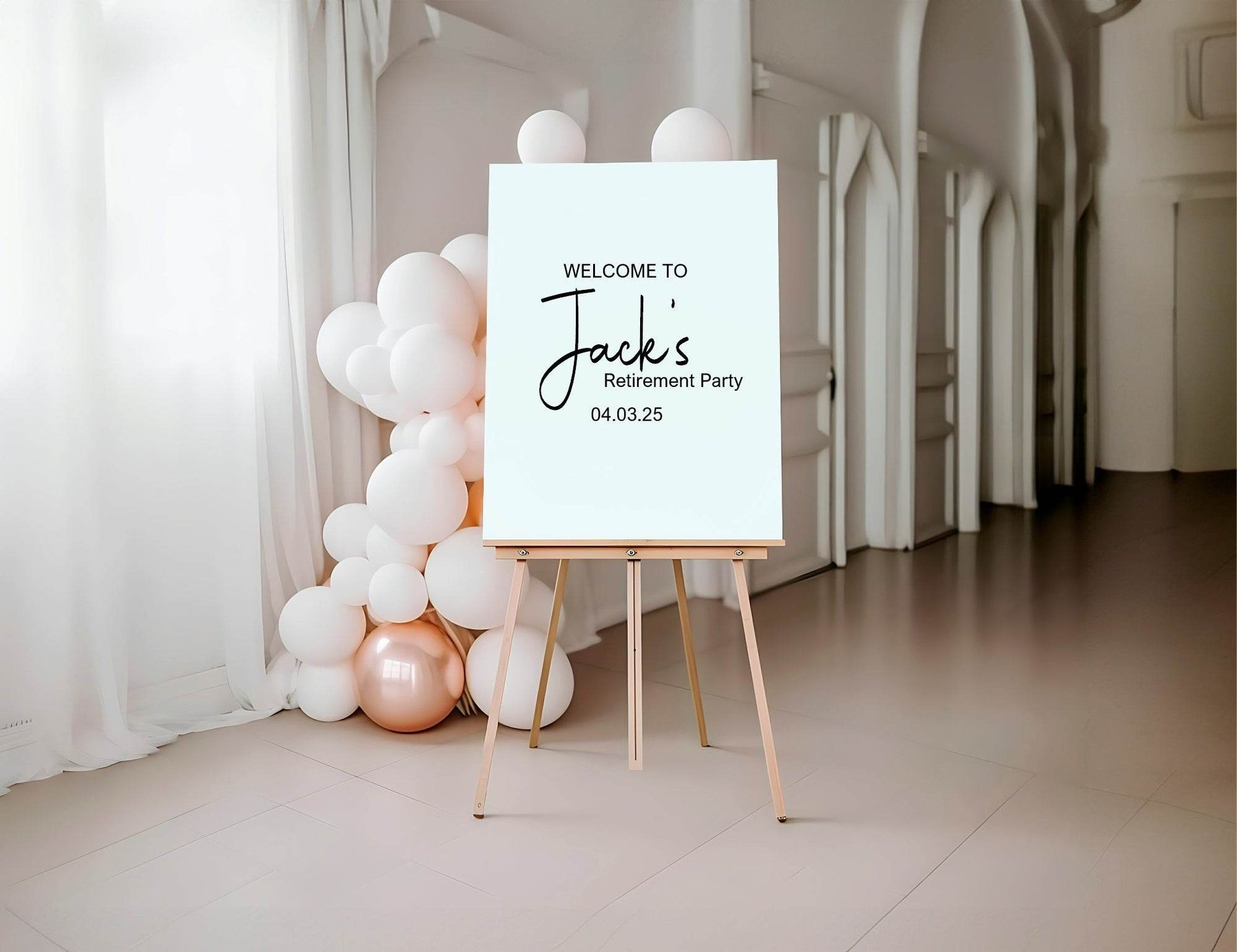 Minimalist Welcome Retirement Party Sign