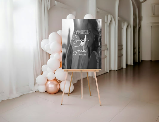 Photo Welcome To Our Wedding Party Sign | Upload Your Own Photo