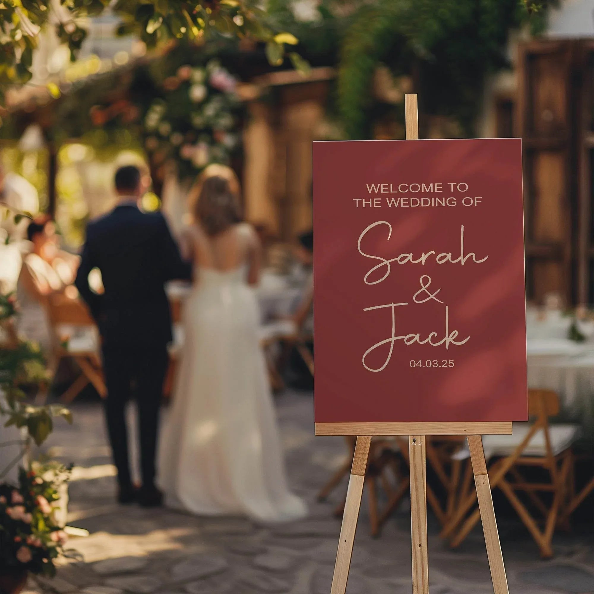 Rosewood Welcome To Our Wedding Party Sign - Larosier Prints