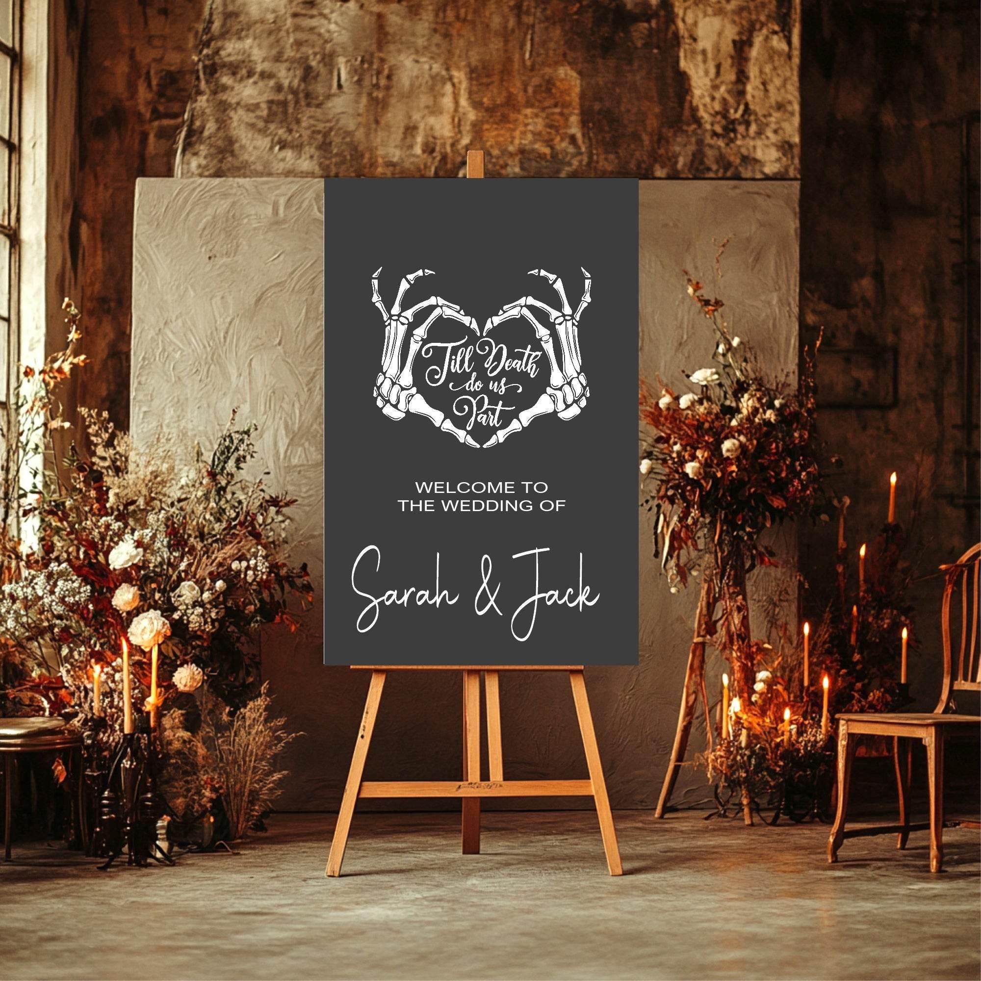 Gothic Welcome To Our Wedding Party Sign - Larosier Prints
