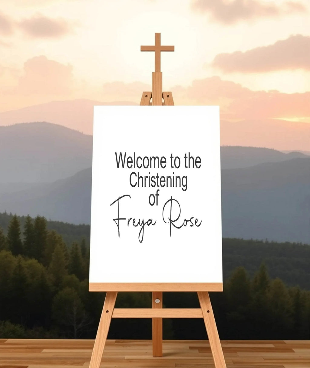 Minimalist Welcome Christening | Baptism Party Sign - Larosier Prints