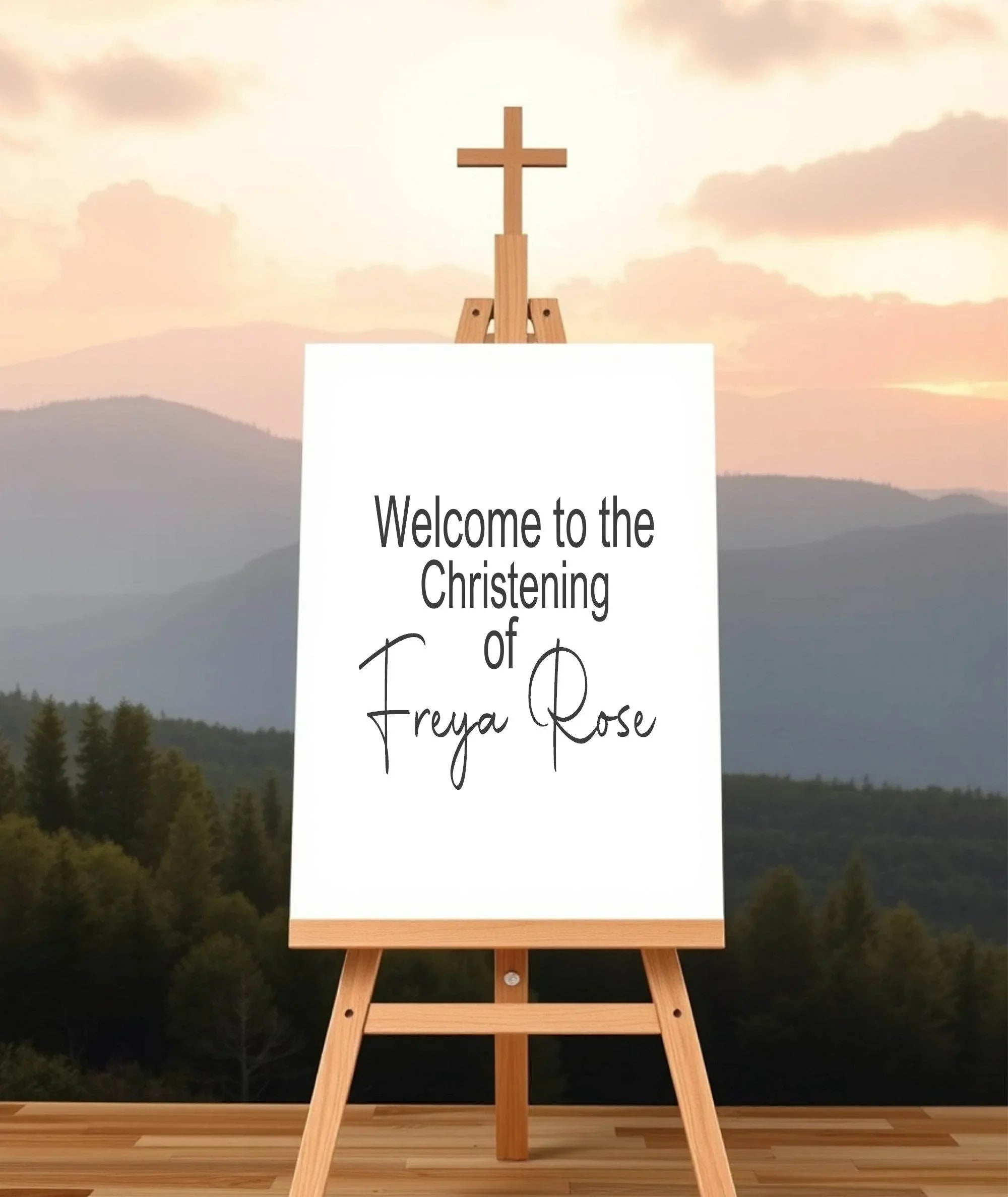 Minimalist Welcome Christening | Baptism Party Sign - Larosier Prints