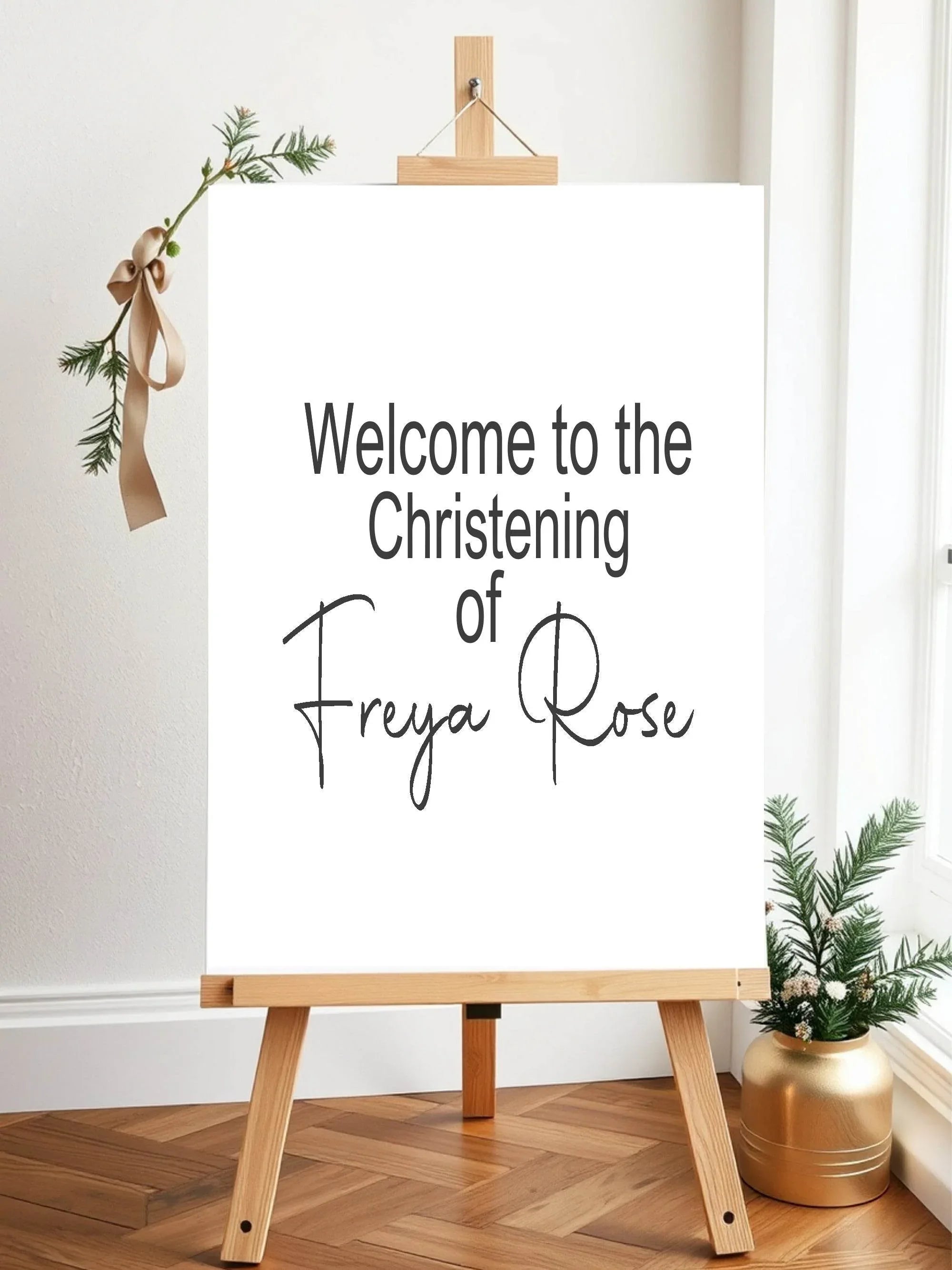Minimalist Welcome Christening | Baptism Party Sign - Larosier Prints