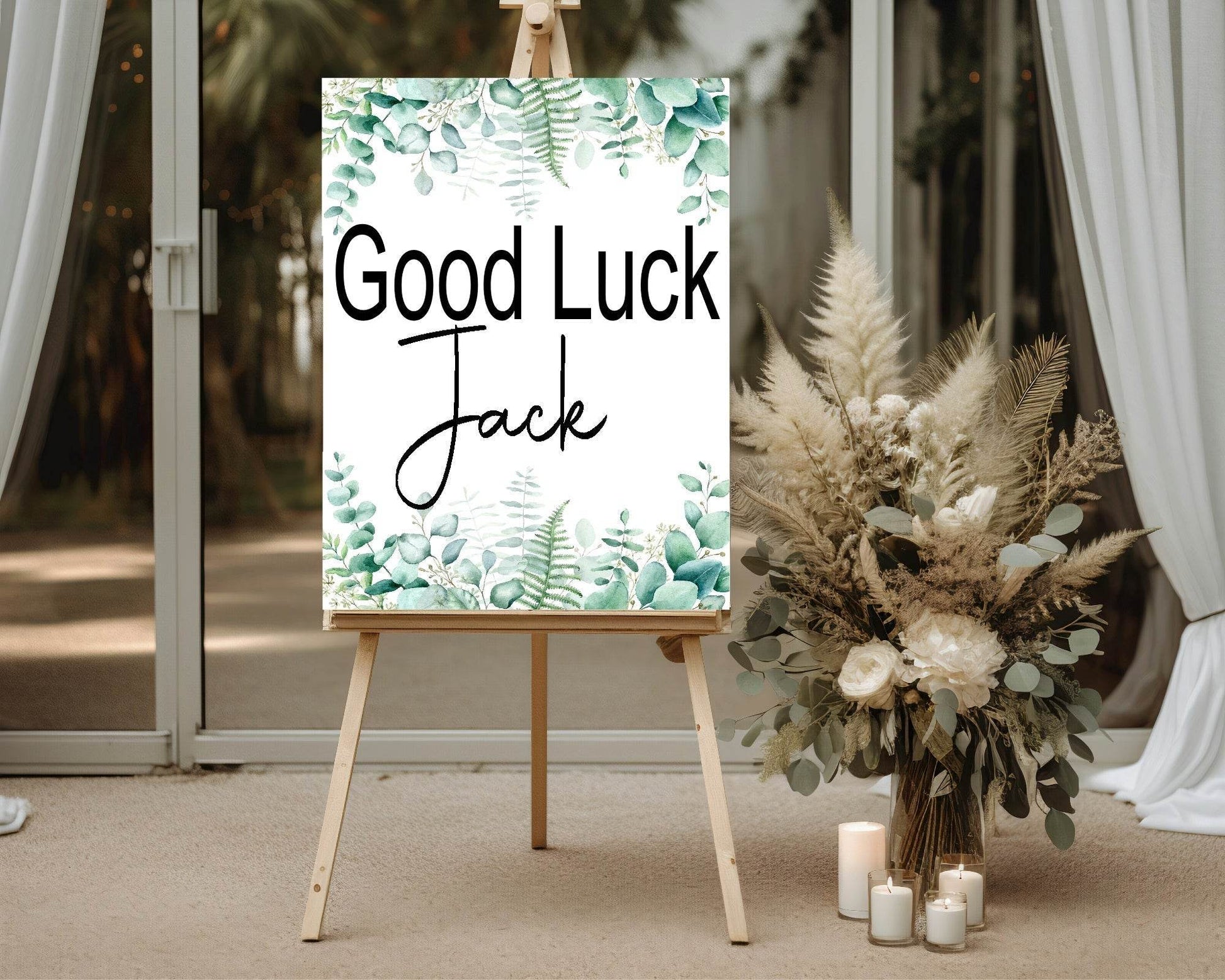 Eucalyptus Good Luck Party Sign