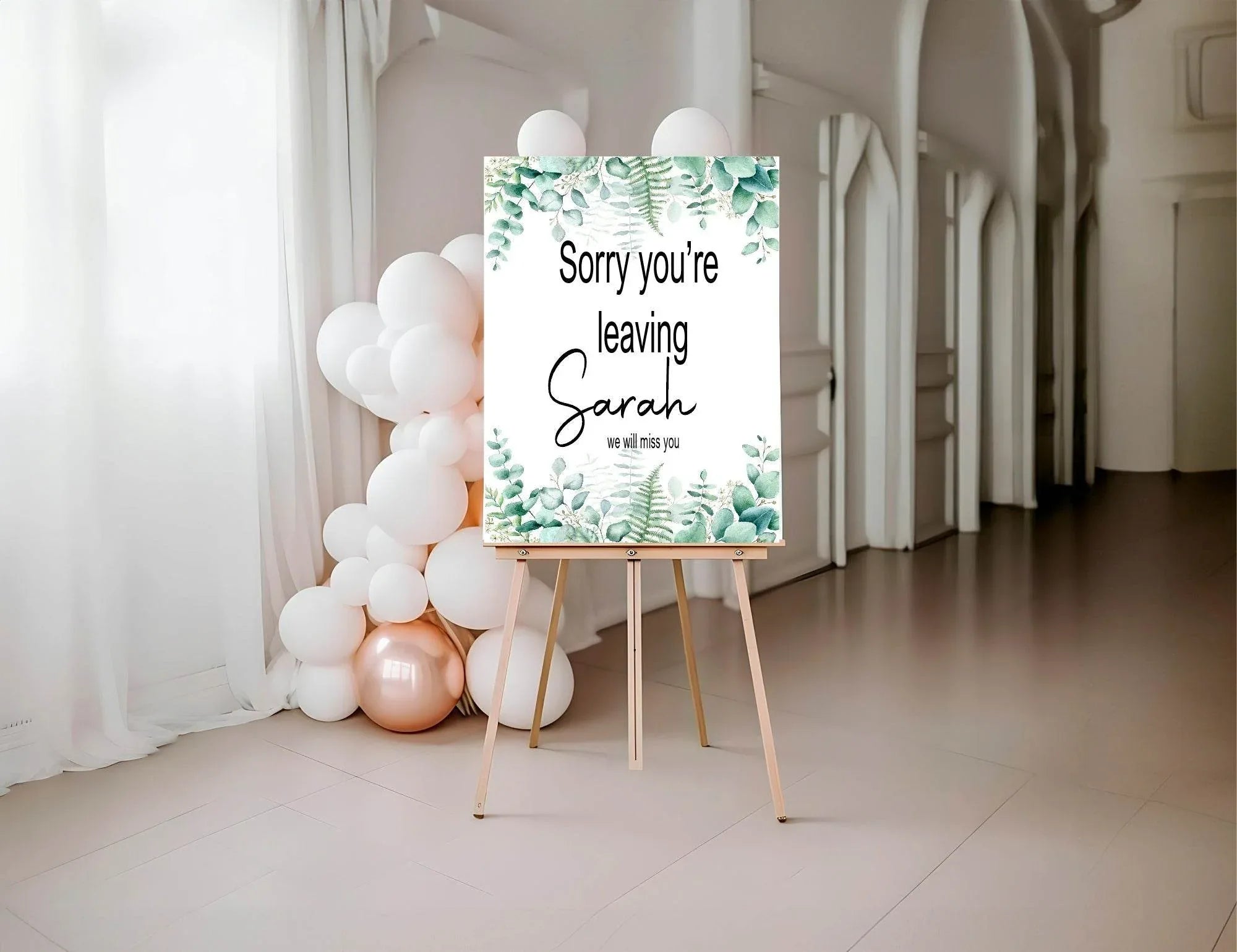 Eucalyptus Sorry You're Leaving Party Sign - Larosier Prints