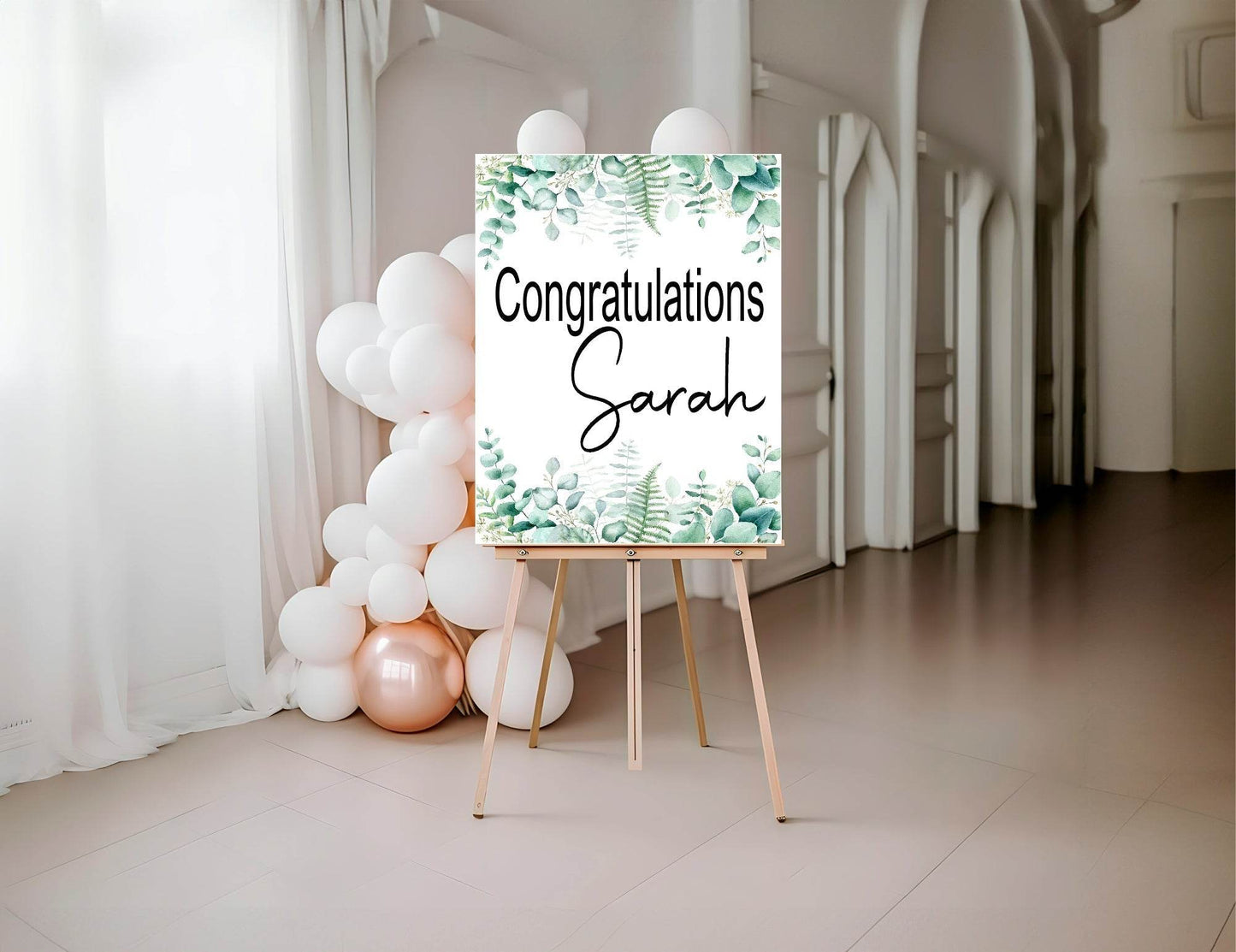 Eucalyptus Congratulations Party Sign