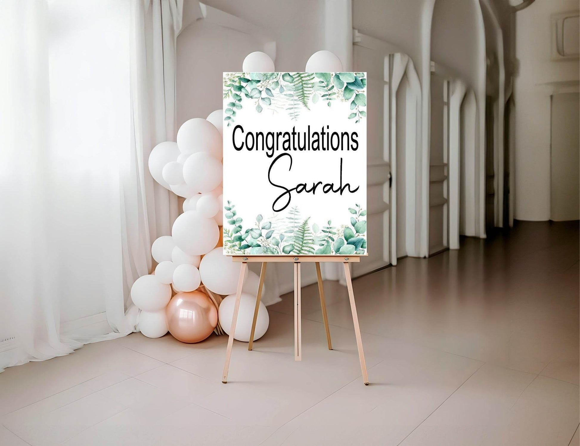Eucalyptus Congratulations Party Sign