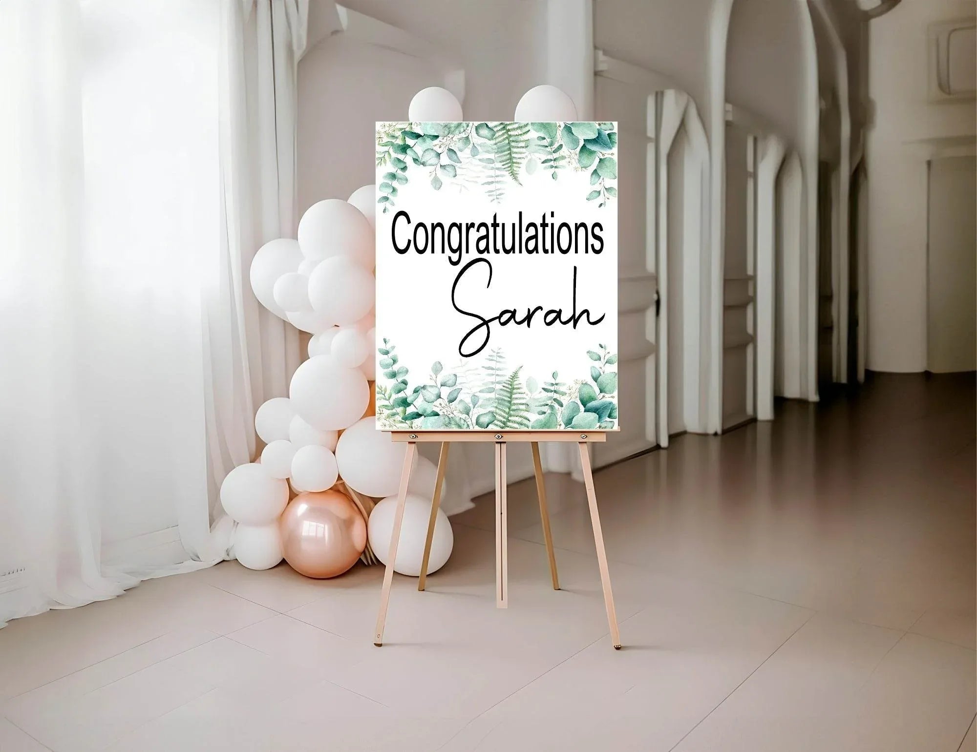 Eucalyptus Congratulations Party Sign - Larosier Prints