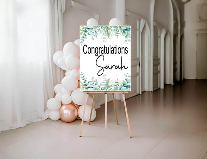 Eucalyptus Congratulations Party Sign