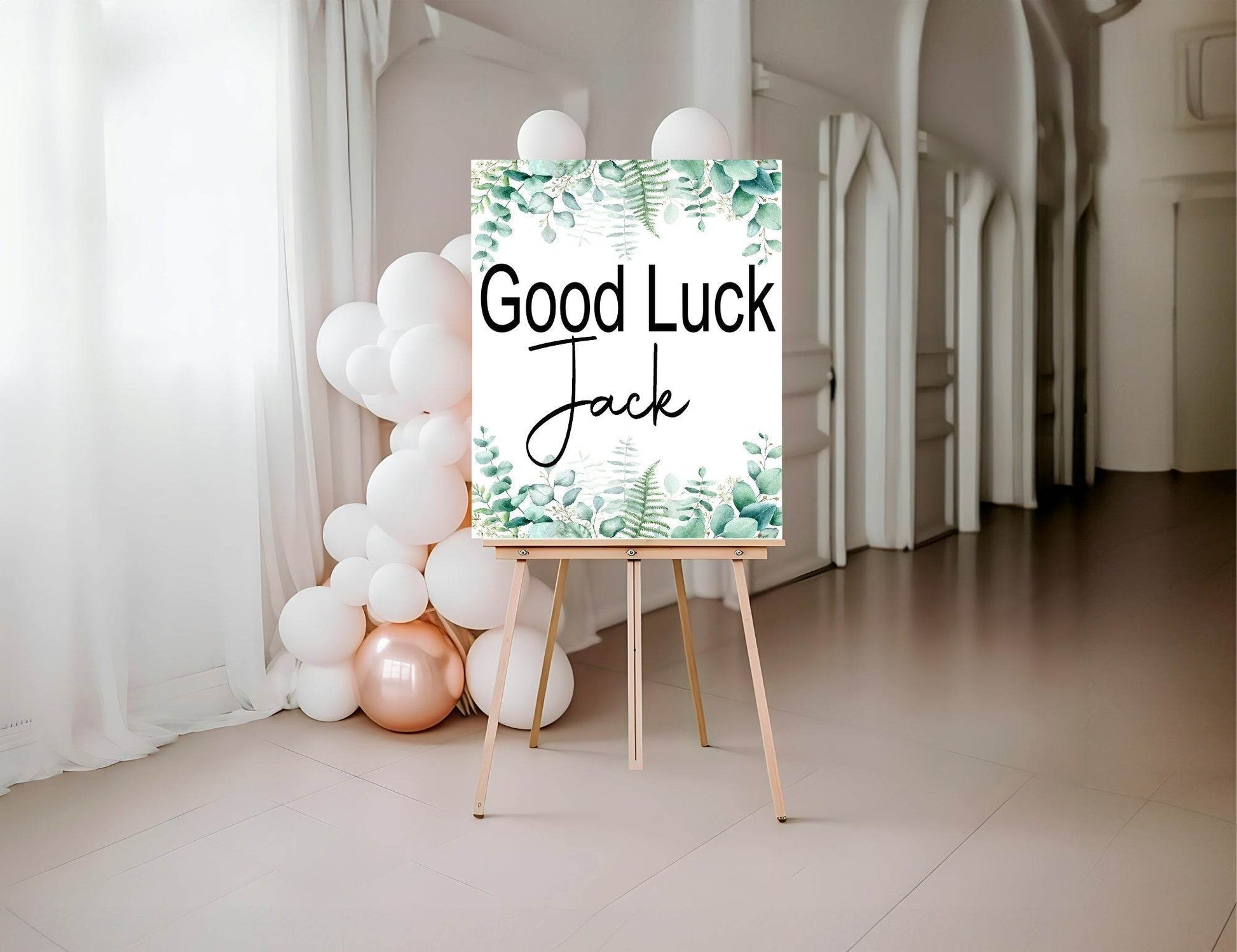 Eucalyptus Good Luck Party Sign