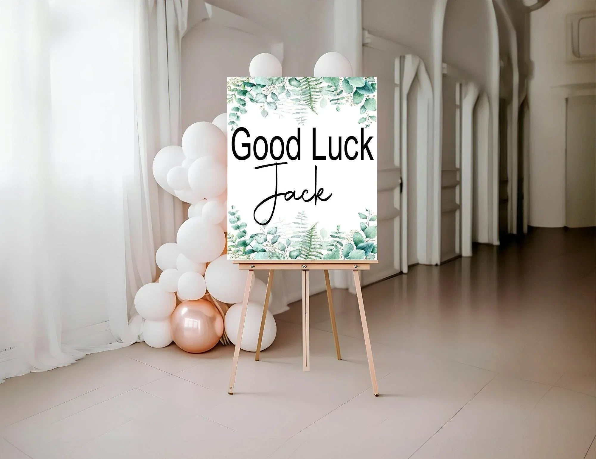 Eucalyptus Good Luck Party Sign - Larosier Prints