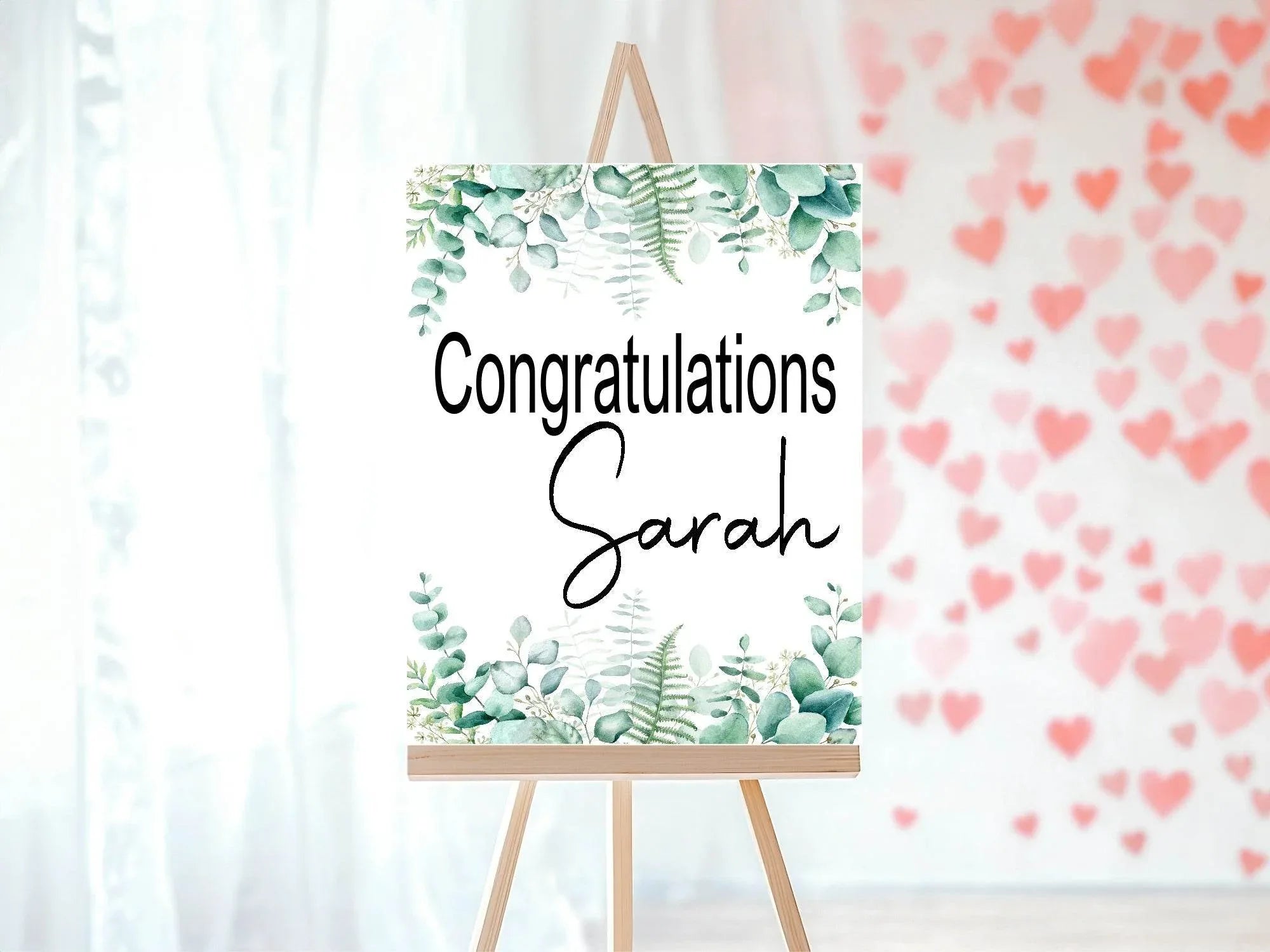 Eucalyptus Congratulations Party Sign - Larosier Prints