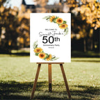Sunflower Welcome Anniversary Party Sign - Larosier Prints