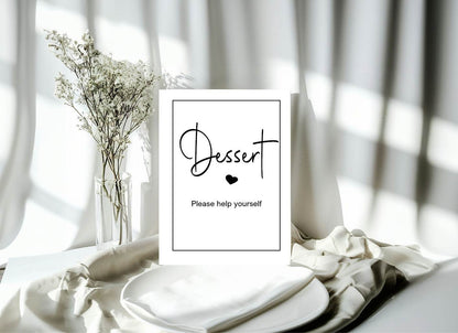 Minimalist Dessert Baby Shower Party Sign | Black & White