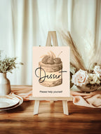 Vintage Baby custom baby shower party sign example: Vintage Dessert Baby Shower Party Sign