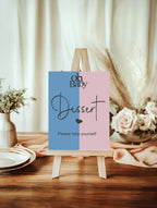Oh Baby custom baby shower party sign example: Oh Baby Dessert Baby Shower Party Sign | Blue & Pink