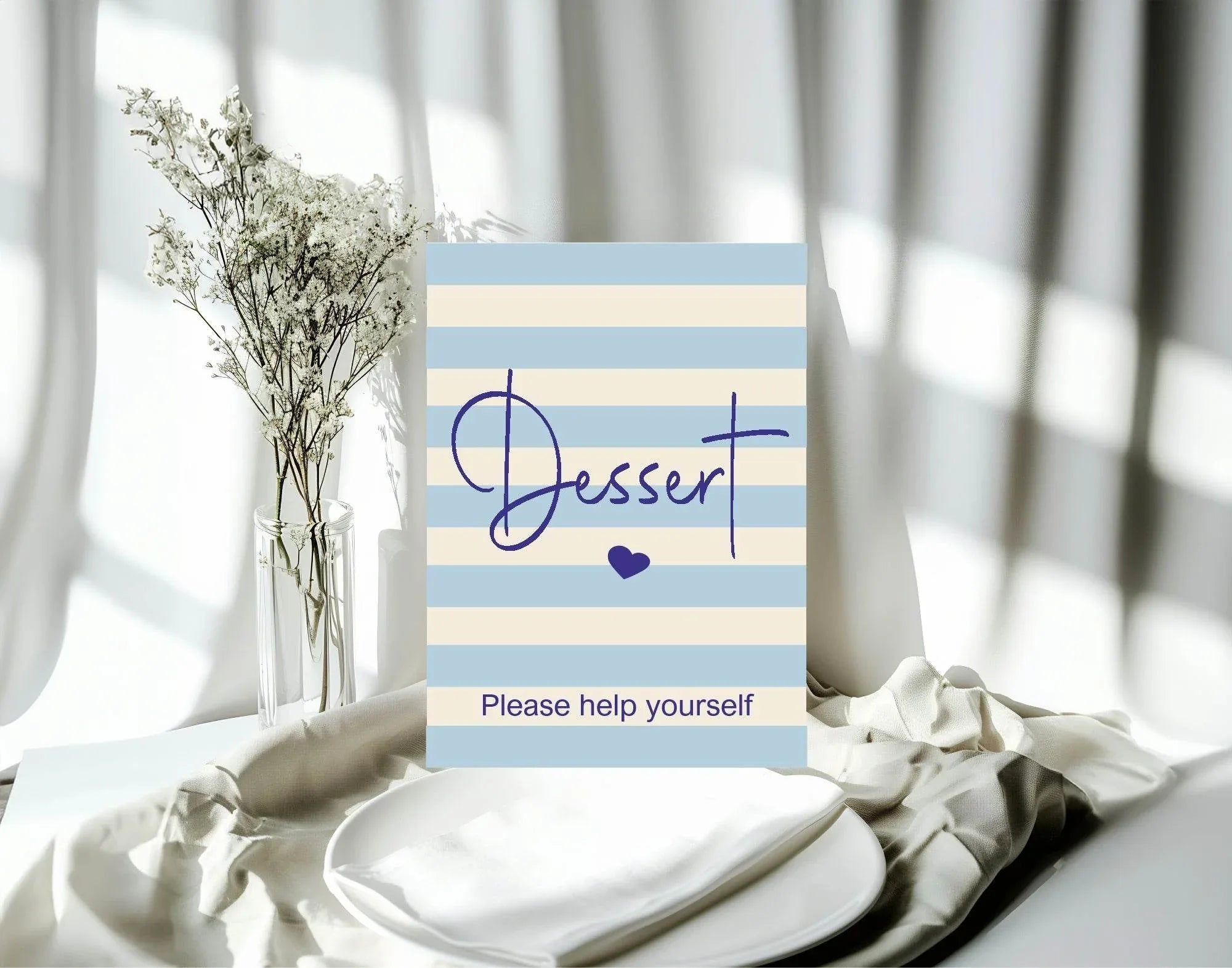 Nautical Dessert Baby Shower Party Sign - Larosier Prints