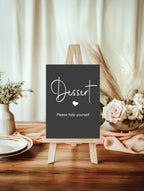 Minimalist Noir Dessert Baby Shower Party Sign - Larosier Prints