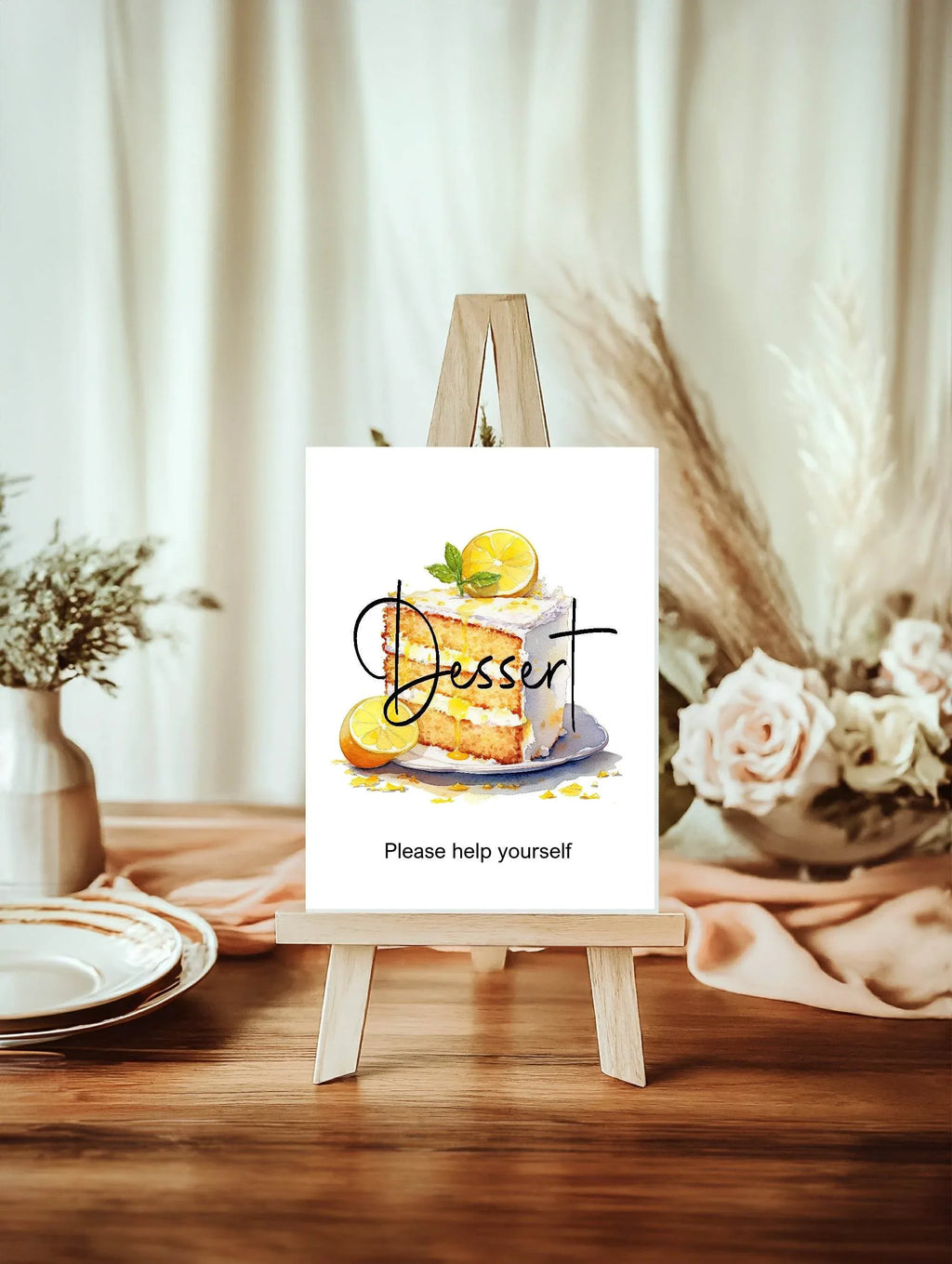 Lemon Tea Dessert Baby Shower Party Sign - Larosier Prints