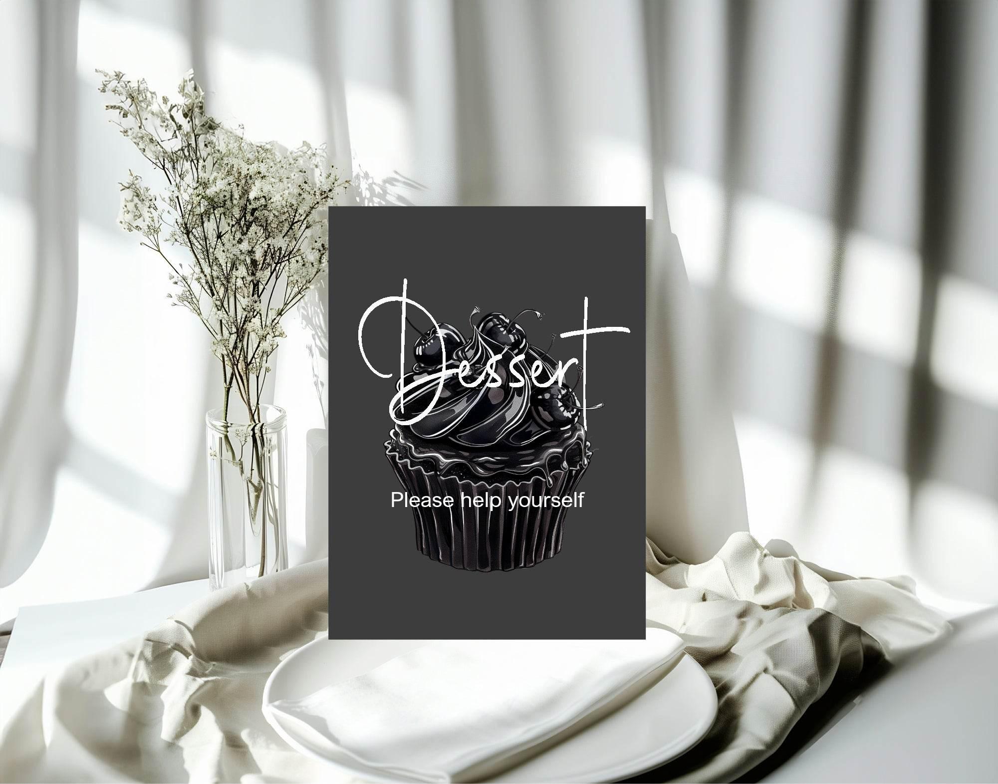 Gothic Dessert Baby Shower Party Sign - Larosier Prints
