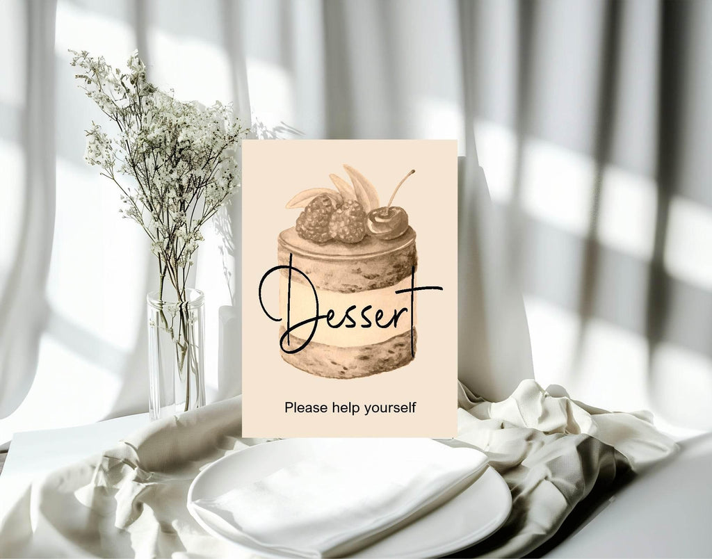 Vintage Dessert Baby Shower Party Sign - Larosier Prints