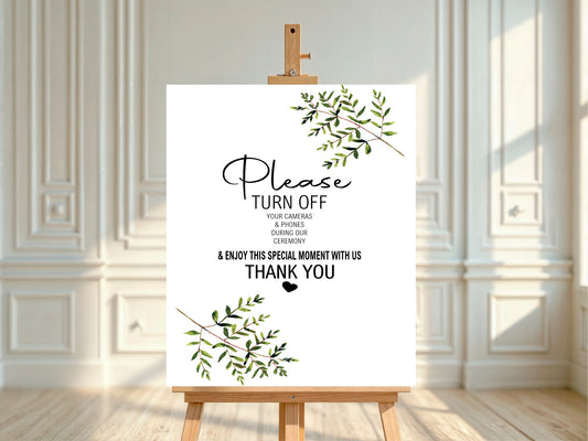 Wild Flowers Unplugged Wedding Sign