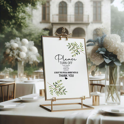 Wild Flowers Unplugged Wedding Sign