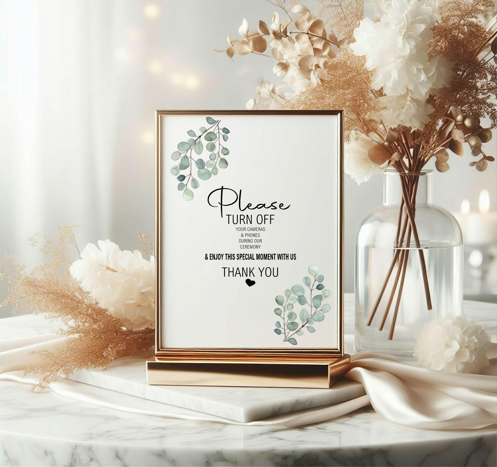 Eucalyptus Unplugged Wedding Party Sign - Larosier Prints