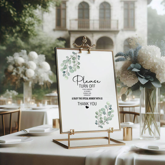 Eucalyptus Unplugged Wedding Party Sign